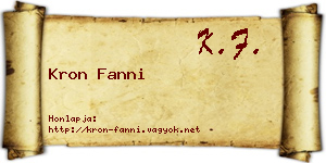Kron Fanni névjegykártya